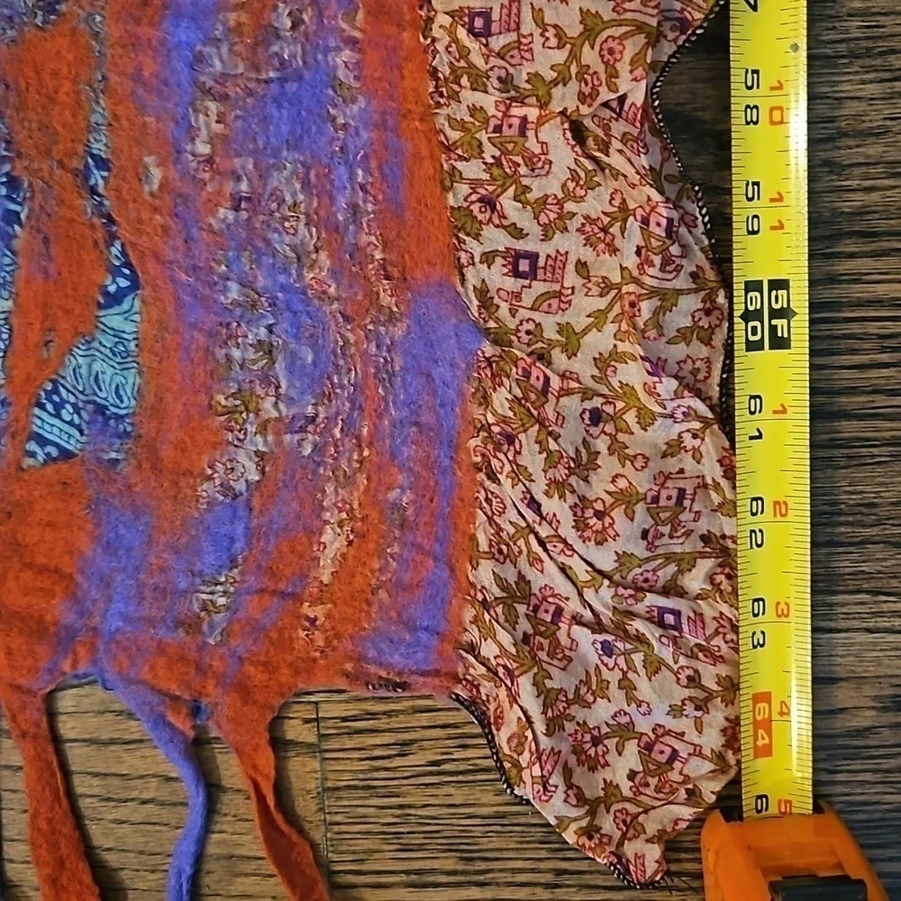 Scarf Handcrafted Wool and silk NWT 64x14